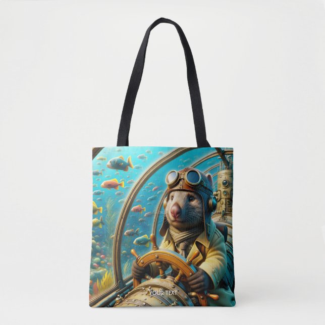 Fantasy Cute Wombat Pilot Underwater Tygkasse (Framsida)