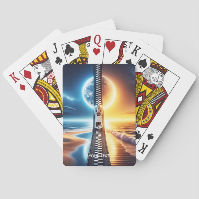 Fantasy Cute Zipper Nattdag Casinokort (Baksidan)