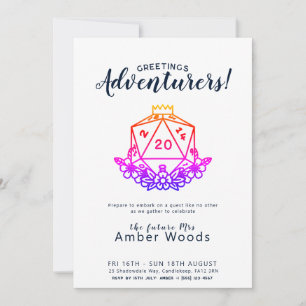 Fantasy / D&D Bachelorette Party Inbjudningar