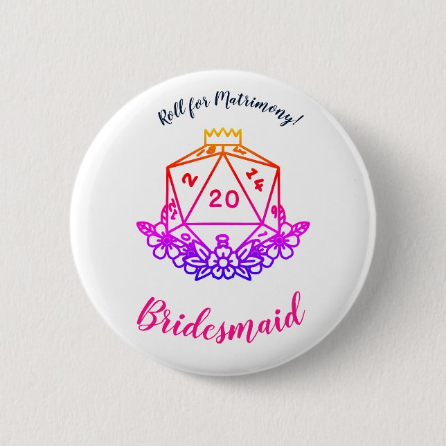 Fantasy/D&D Bachelorette Party Pin Knapp (Framsida)