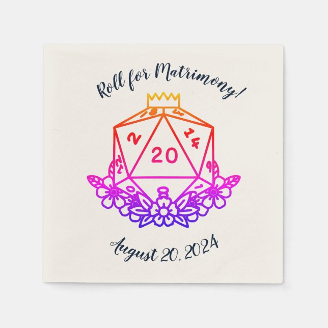 Fantasy D&D Bröllop/Bachelorette Party Pappersservett (Framsidan)