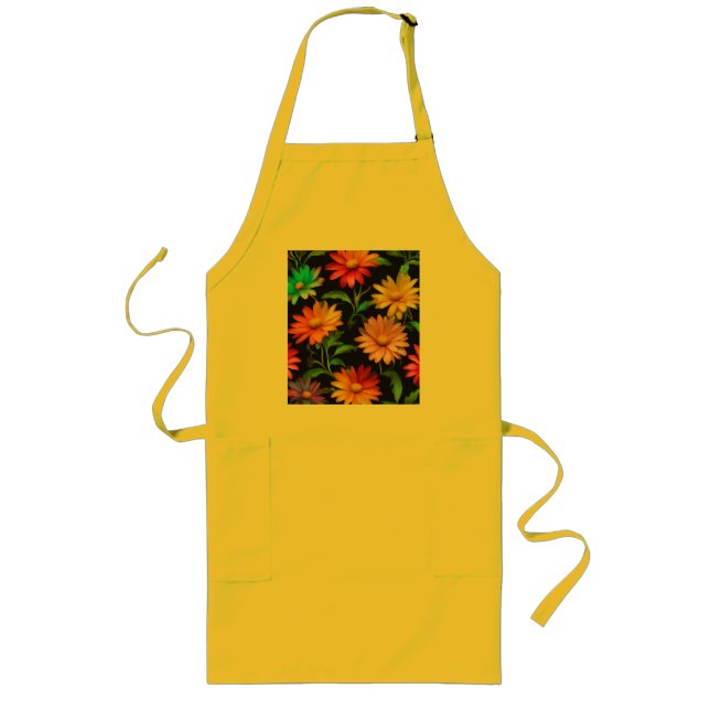 Fantasy Daisy Mönster Apron Långt Förkläde (Framsidan)
