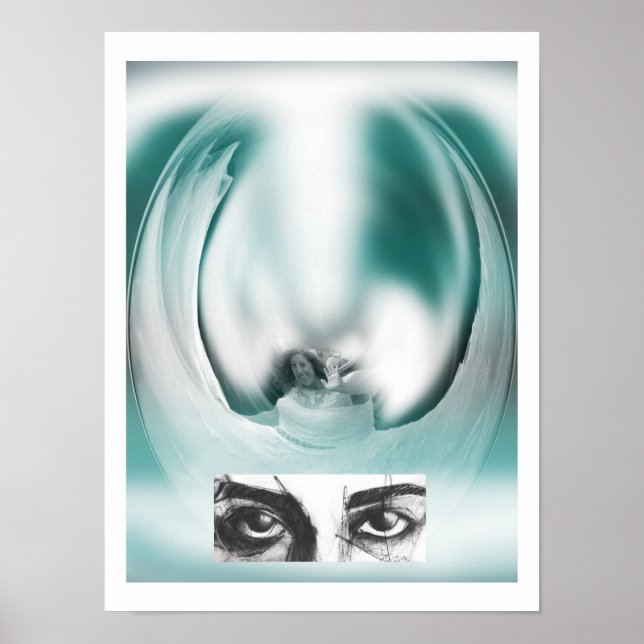 Fantasy dam och öga art poster (Framsidan)