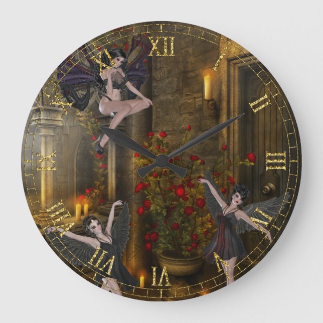 Fantasy Dancing on Balcony Wall Clock Stor Klocka (Framsida)