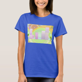 Fantasy dbl City Scape Women ens dam t-shirt blue