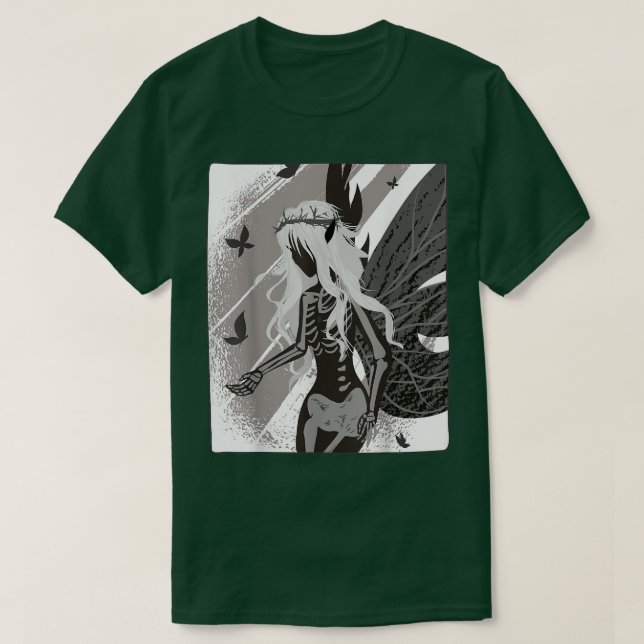 Fantasy Death Goth Skeleton Fairy Aesthetic Fairyw T Shirt (Design framsida)