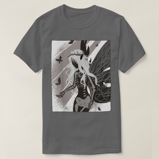 Fantasy Death Goth Skeleton Fairy Aesthetic Fairyw T Shirt (Design framsida)