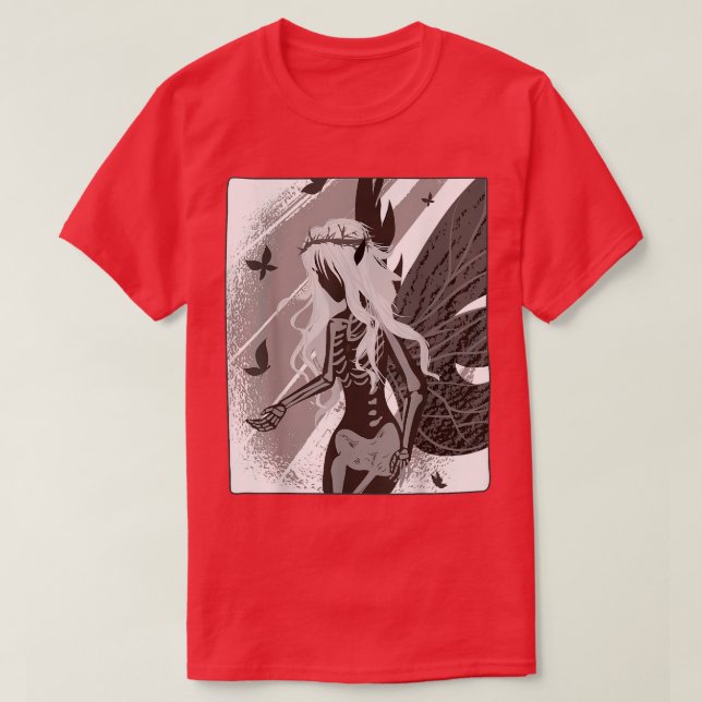 Fantasy Death Goth Skeleton Fairy Aesthetic Fairyw T Shirt (Design framsida)