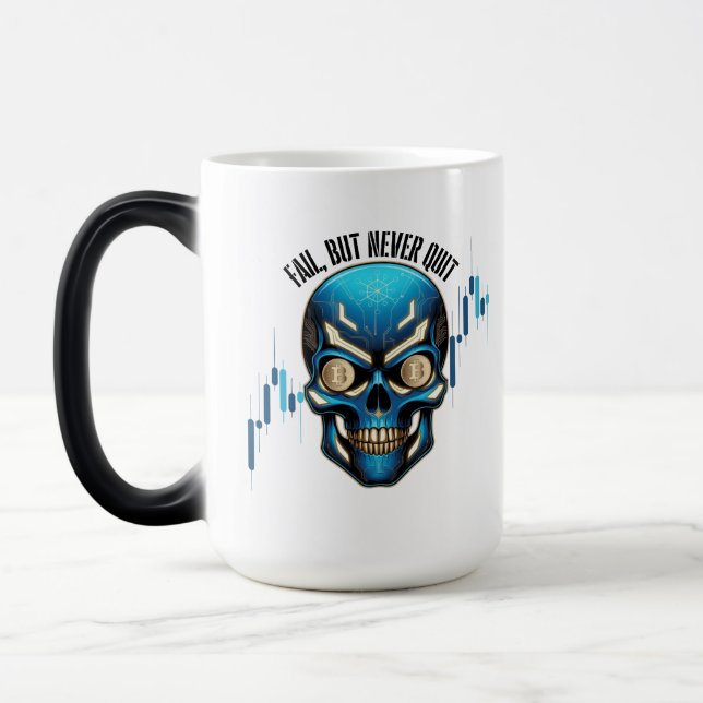 Fantasy Design | Crypto Btc | Motivation | Blå Magisk Mugg (Vänster)