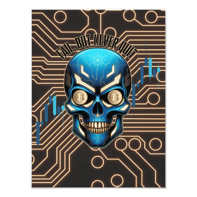 Fantasy Design | Crypto Btc | Motivation | Blue Fototryck (Framsidan)