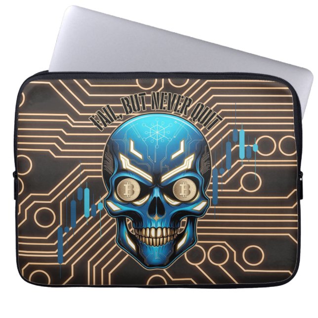 Fantasy Design | Crypto Btc | Motivation | Blue Laptop Fodral (Framsidan)