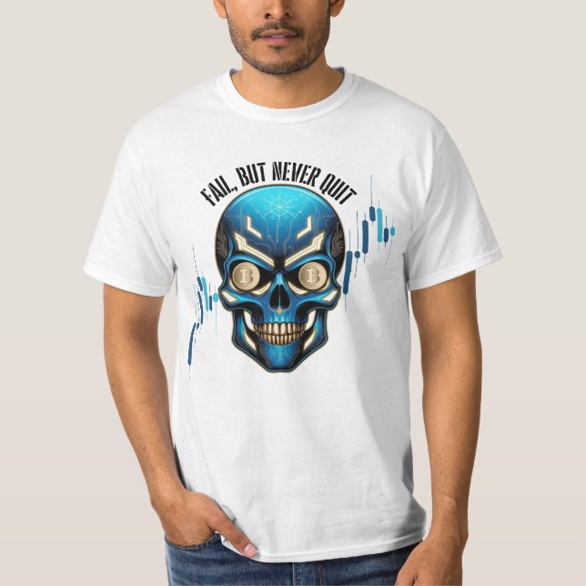 Fantasy Design | Crypto Btc | Motivation | Blue T Shirt (Framsida)