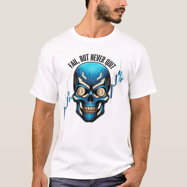 Fantasy Design | Crypto Btc | Motivation | Blue T Shirt (Framsida)