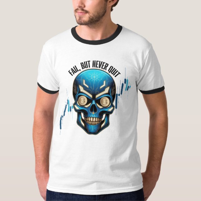 Fantasy Design | Crypto Btc | Motivation | Blue T Shirt (Framsida)