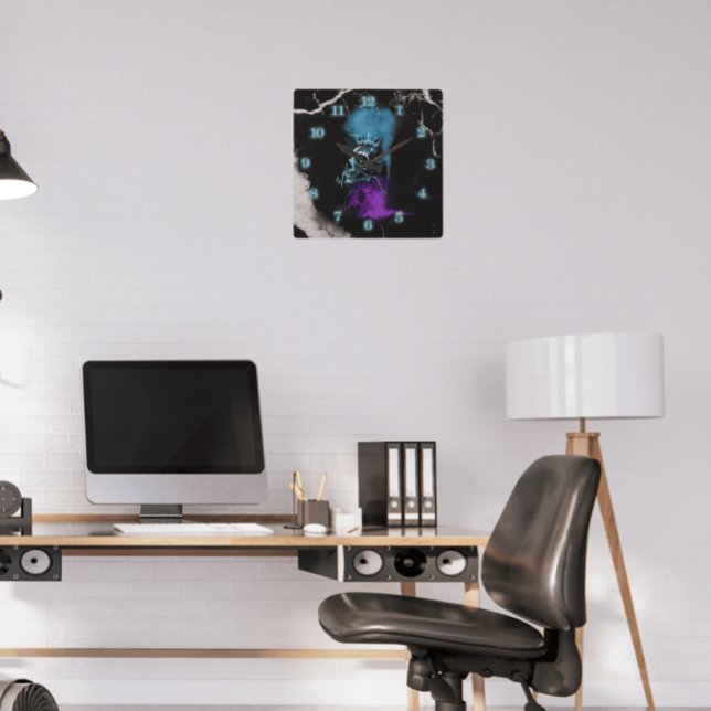 Fantasy Design | Cryptocurrency | Ethereum Marble  Fyrkantig Klocka (Skapare uppladdad)