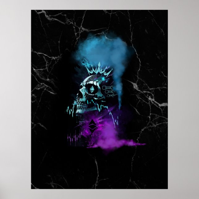 Fantasy Design | Kryptovaluta | Ethereum Marmor Poster (Framsidan)