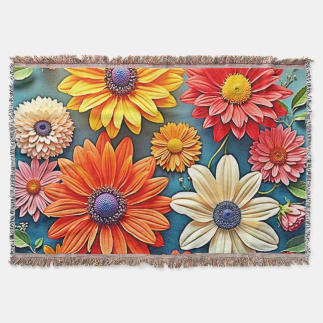 Fantasy-design med kraftig Blommigt Filt (Framsidan)
