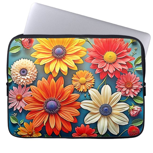 Fantasy-design med kraftig Blommigt Laptop Fodral (Framsidan)