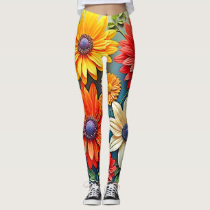 Fantasy-design med kraftig Blommigt Leggings