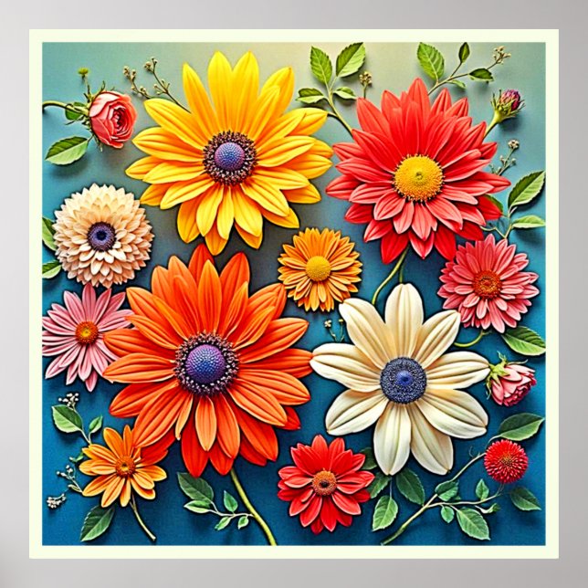 Fantasy-design med kraftig Blommigt Poster (Framsidan)