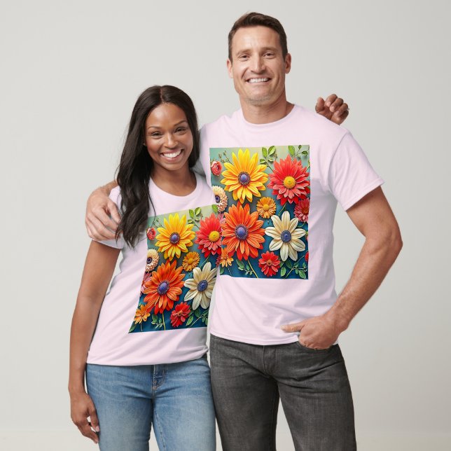 Fantasy-design med kraftig Blommigt T Shirt (Unisex)