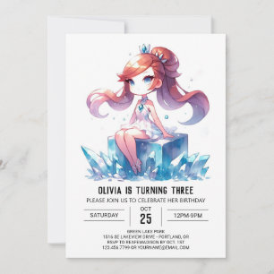 Fantasy Digital Prinsessa Födelsedag Inbjudningar