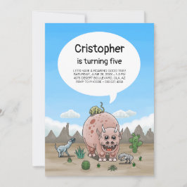 Fantasy dinosauaur-födelsedag inbjudningar