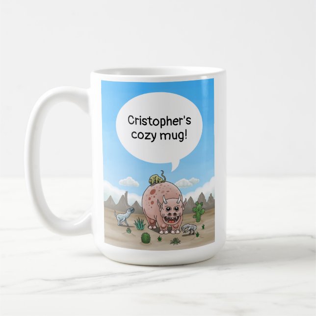 Fantasy Dinosaurier Kaffemugg (Vänster)