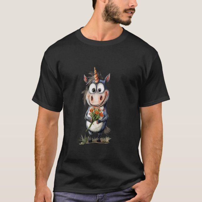 fantasy djur fantastiska underbara enhörnings vänn t shirt (Framsida)
