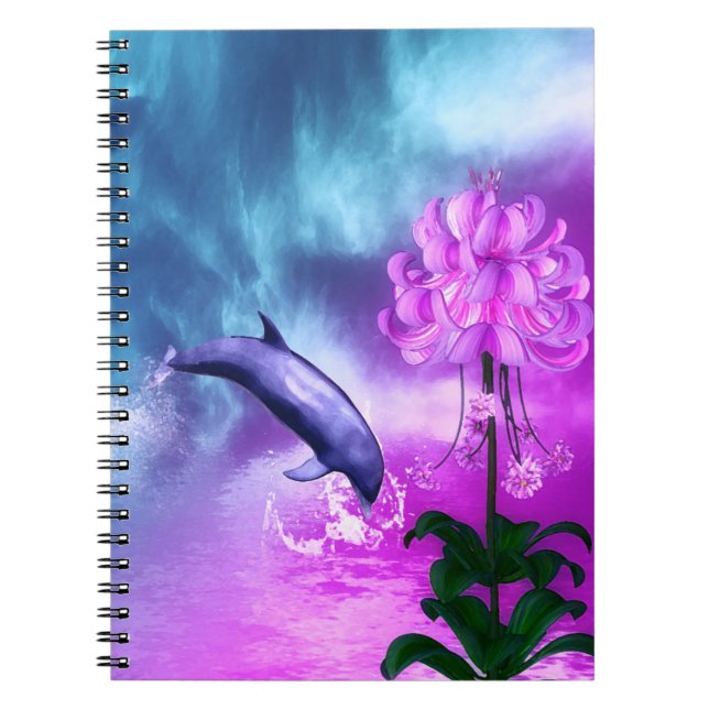 Fantasy Dolphin Anteckningsbok Med Spiral (Framsidan)
