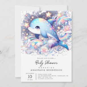 Fantasy Dolphin Baby Shower Inbjudningar