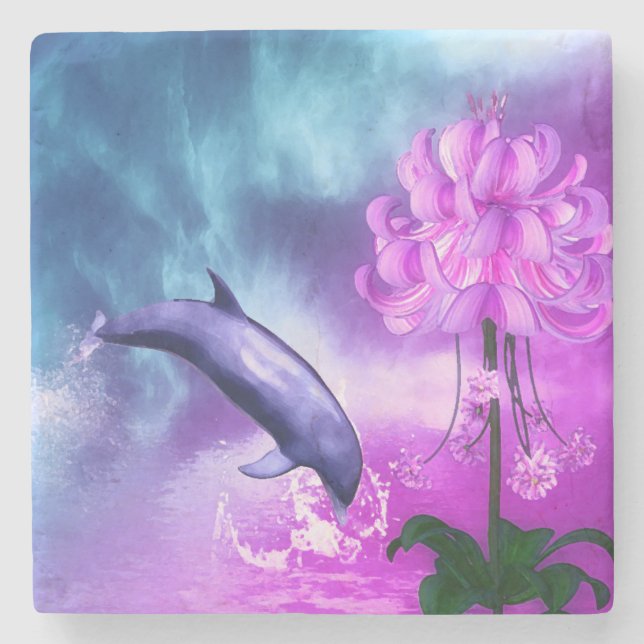Fantasy Dolphin Underlägg Sten (Framsidan)
