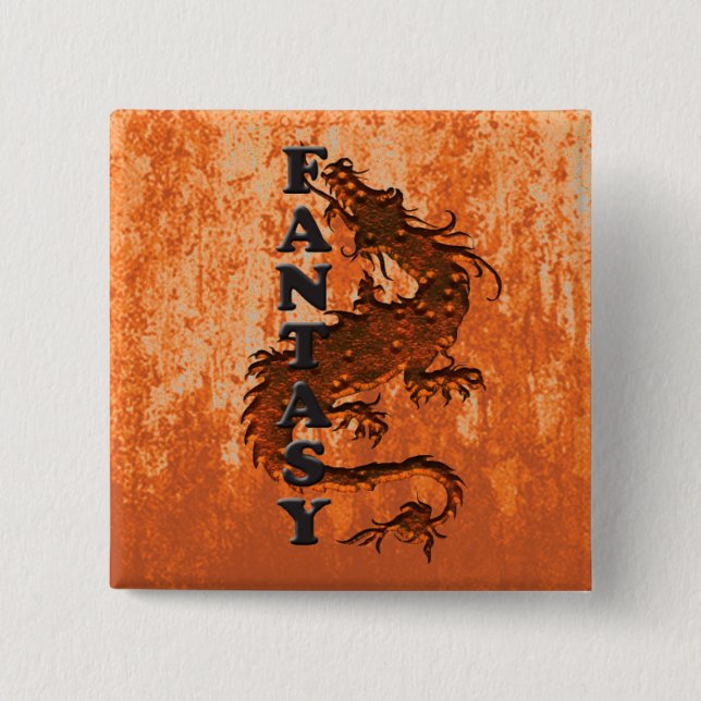 FANTASY-dragning på rost Knapp (Framsida)