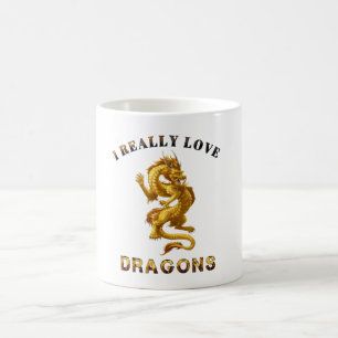 Fantasy Dragon Älskare  Kaffemugg