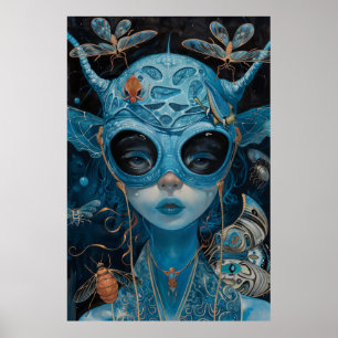 Fantasy Dragon Art Poster Mytical Creature Draw