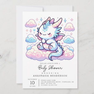 Fantasy Dragon Baby Shower Inbjudningar