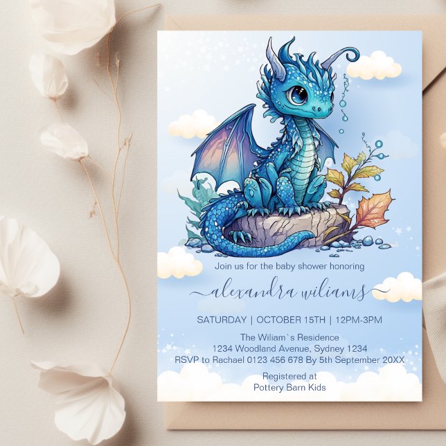 Fantasy Dragon Baby Shower Inbjudningar (Skapare uppladdad)