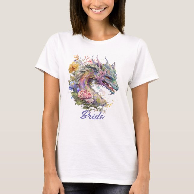 Fantasy Dragon Bride T Shirt (Framsida)