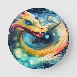 Fantasy Dragon Dream Animal 1 Rund Klocka