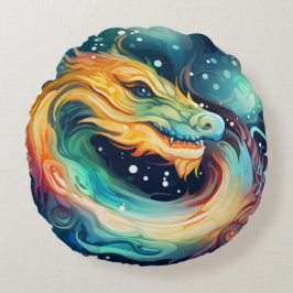 Fantasy Dragon Dream Animal 3 Rund Kudde