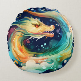 Fantasy Dragon Dream Animal 6 Rund Kudde
