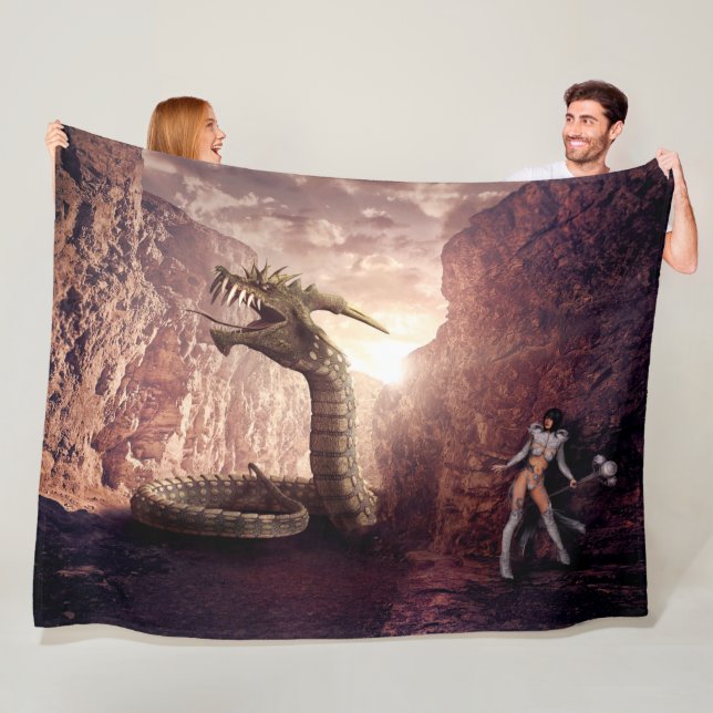FANTASY DRAGON FLEECEFILT (På plats)