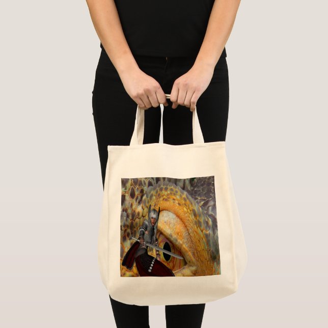 Fantasy Dragon Folk Tale Large Tote Bag Tygkasse (Framsida (produkt))