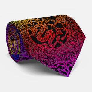 Fantasy Dragon i Colorful Rainbow Hues on Black Slips