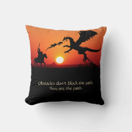 Fantasy Dragon Knight Inspirational Motivational Kudde