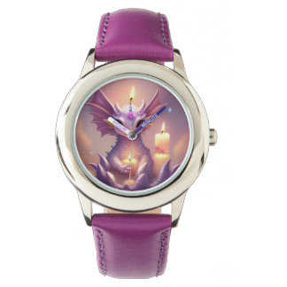 Fantasy Dragon med Birthday Candles Armbandsur