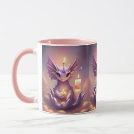 Fantasy Dragon med Birthday Candles Mugg
