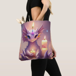 Fantasy Dragon med Birthday Candles Tygkasse