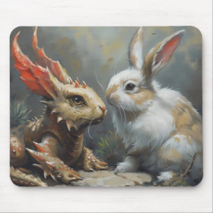 Fantasy Dragon och Rabbit Musmatta