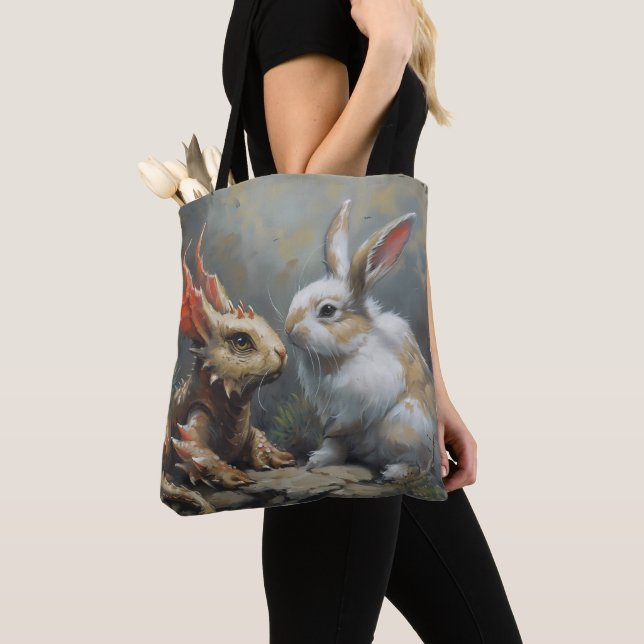 Fantasy Dragon och Rabbit Tygkasse (Närbild)